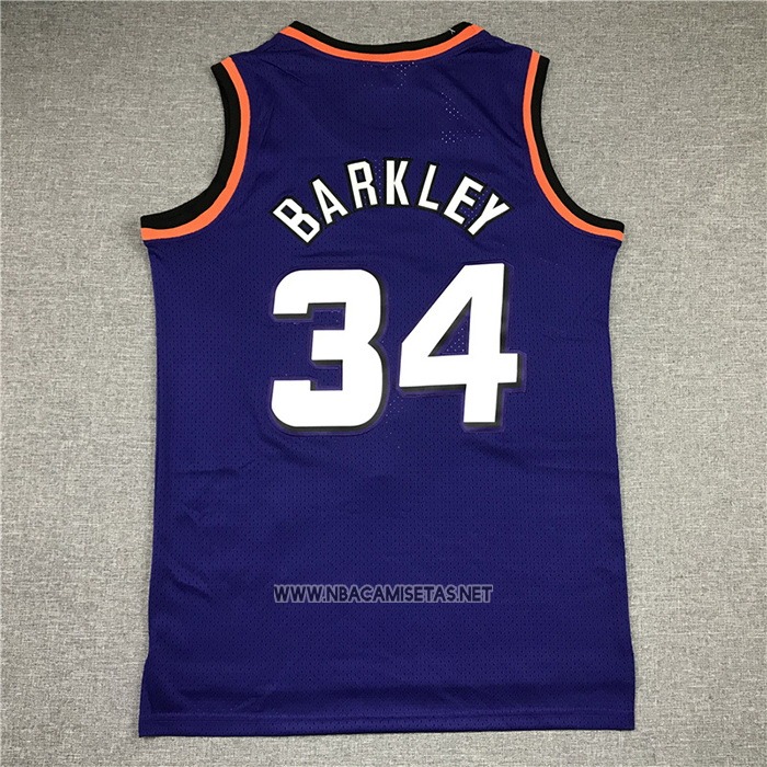 Camiseta Phoenix Suns Charles Barkley NO 34 Mitchell & Ness 1992-93 Violeta